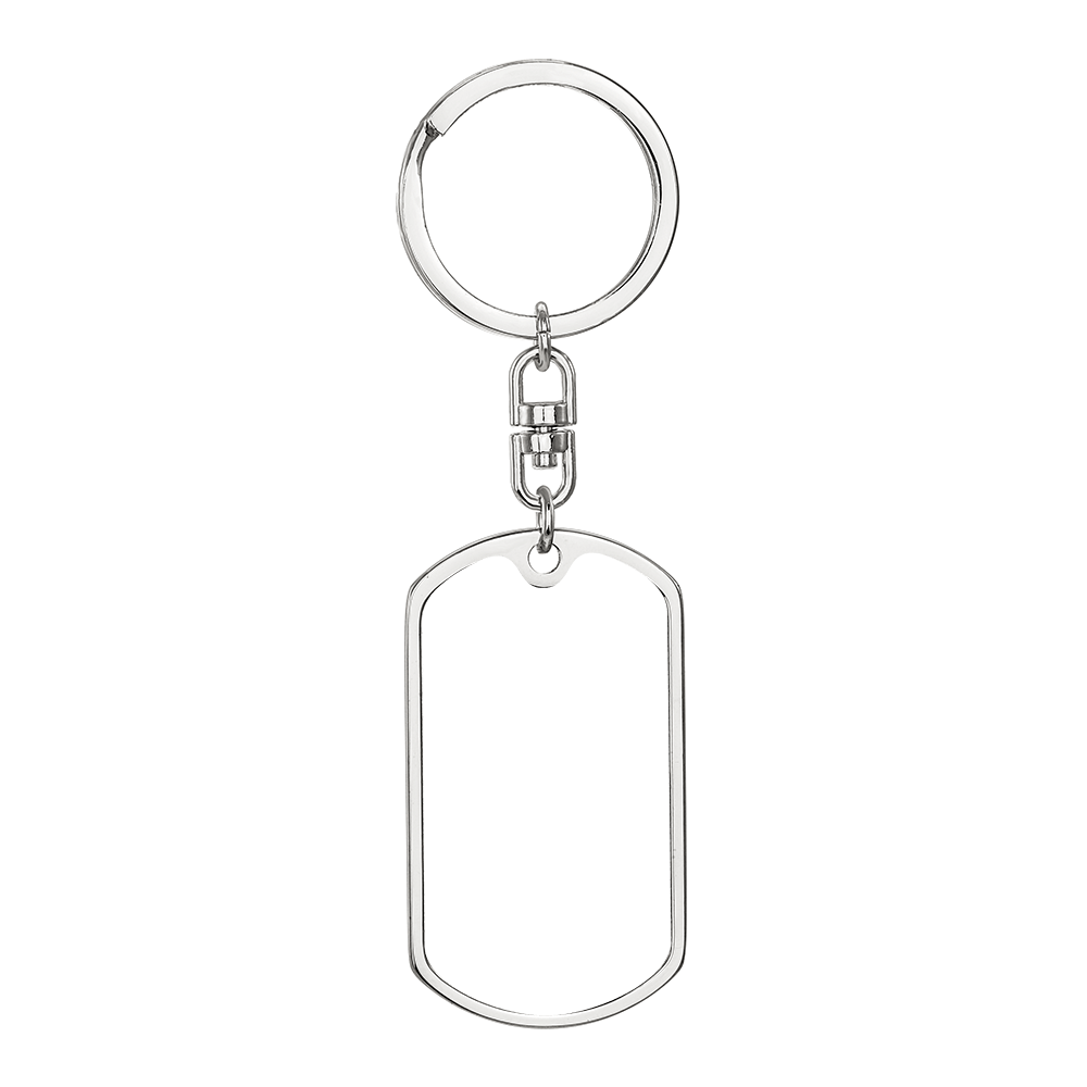 Cat Portrait Dog Tag Keychain