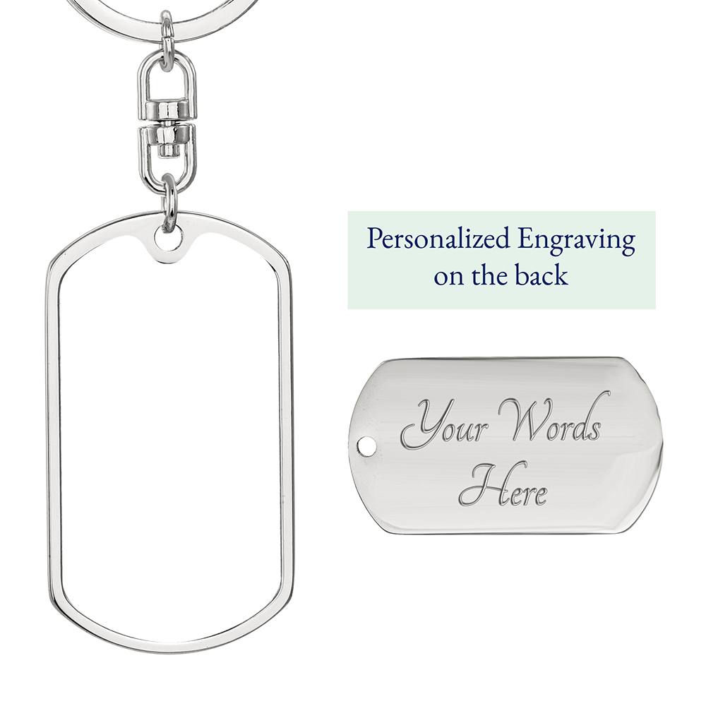 Cat Portrait Dog Tag Keychain
