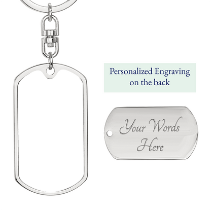 Cat Portrait Dog Tag Keychain
