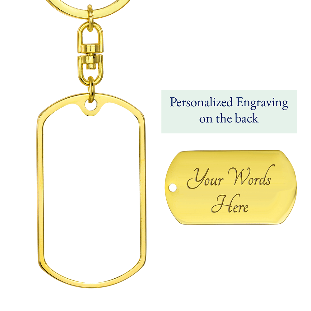 Cat Portrait Dog Tag Keychain