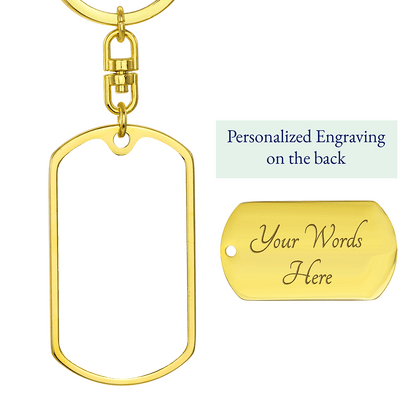 Cat Portrait Dog Tag Keychain