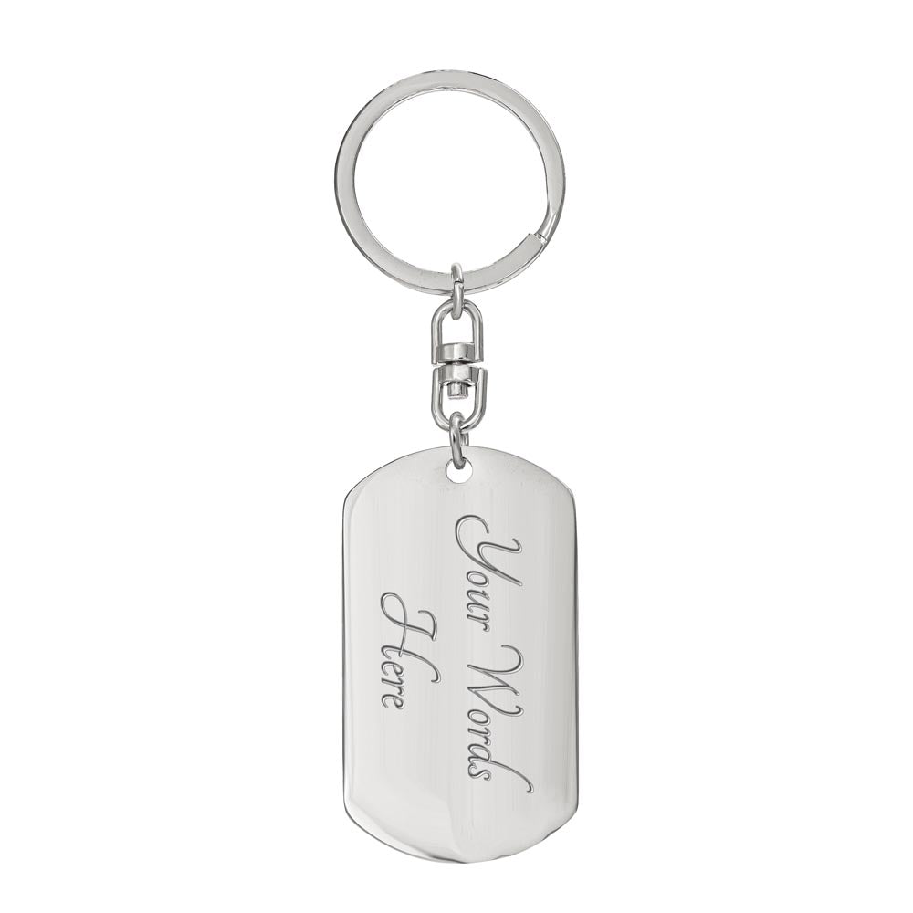 Cat Portrait Dog Tag Keychain