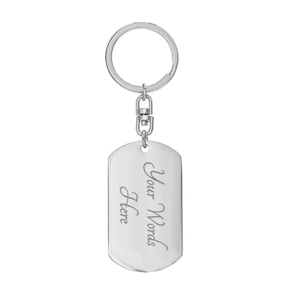 Cat Portrait Dog Tag Keychain